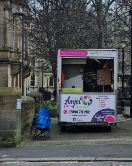 Angel House Clearance van in Newcastle city centre