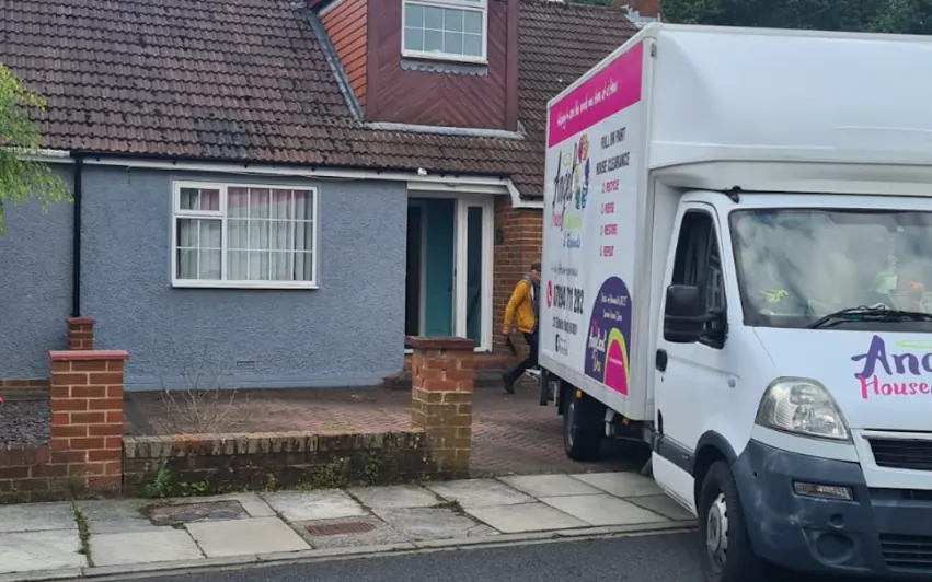 Angel House Clearance van outside a property during a clearance