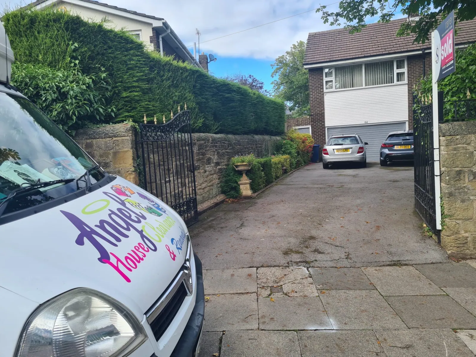 Angel House Clearance van at a sold property